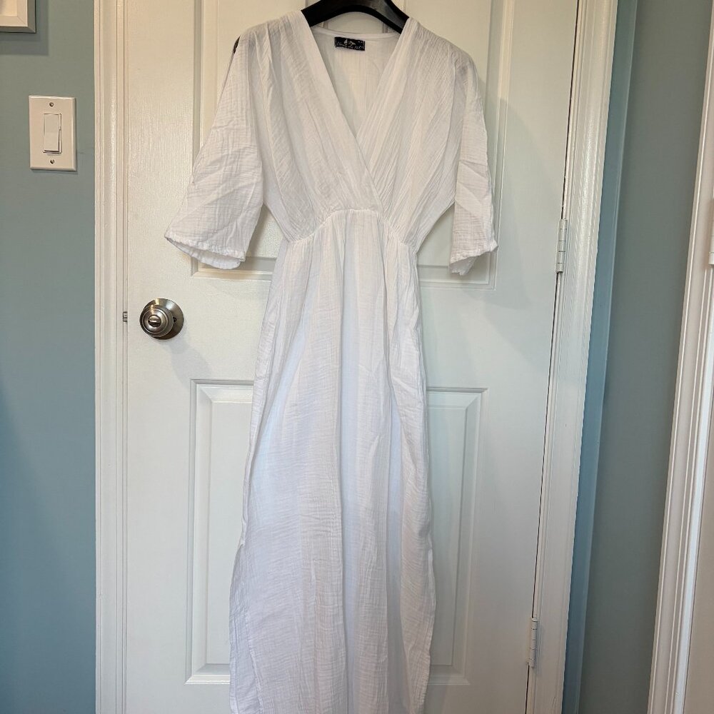 Blanc du Nil Long White Dress, S/M